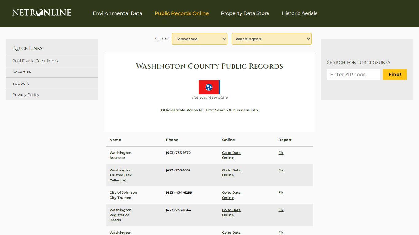 Washington County Public Records - NETROnline.com
